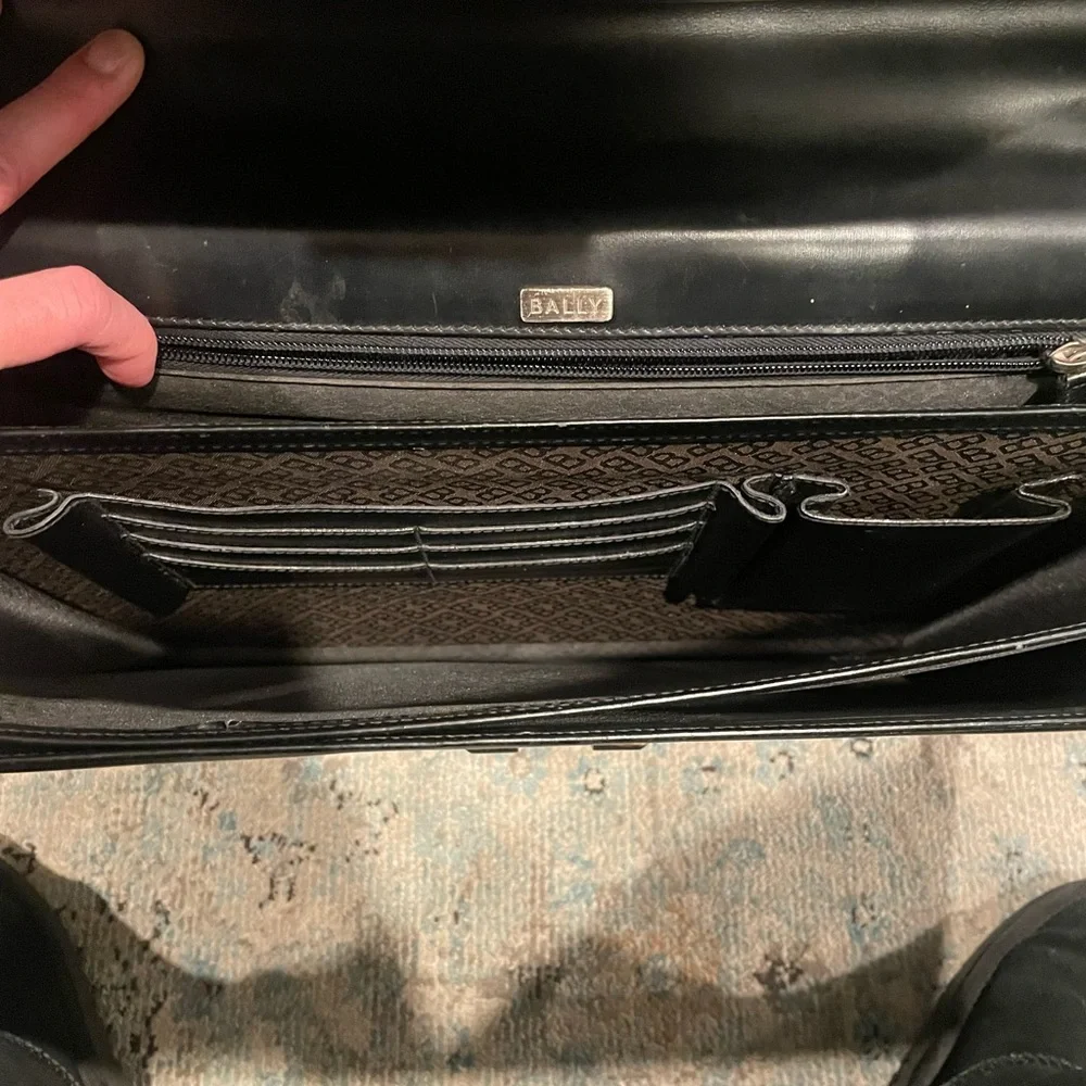 Bally Black Leather Men's Briefcase